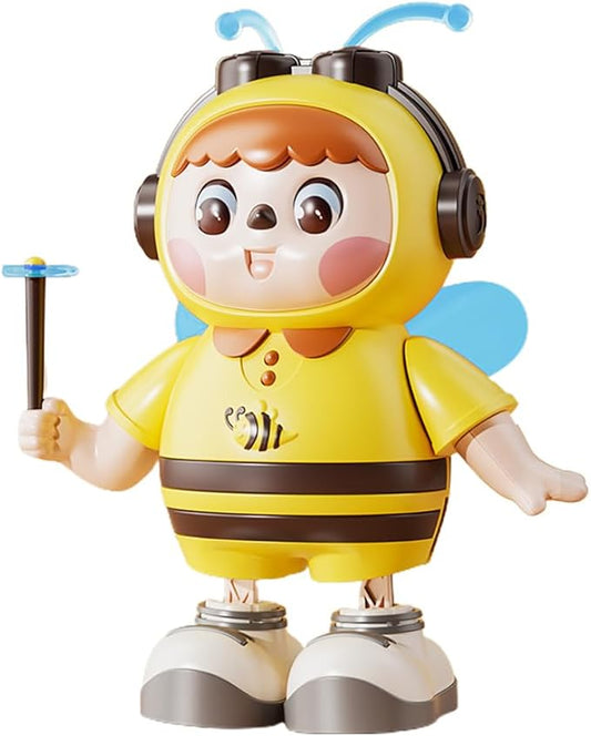 Miracland Dancing Bee Musical Toy - Baby Crawling Robot with Cool Lights & Dynamic Music, Moving Legs, Twisting Body & Moving Eyes (Blue Wings)