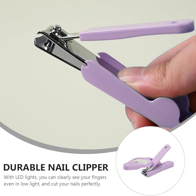 Nail Clippers with LED Light and Magnifier Nail Cutters Fingernails Toenails Clippers for Ederly People Pets