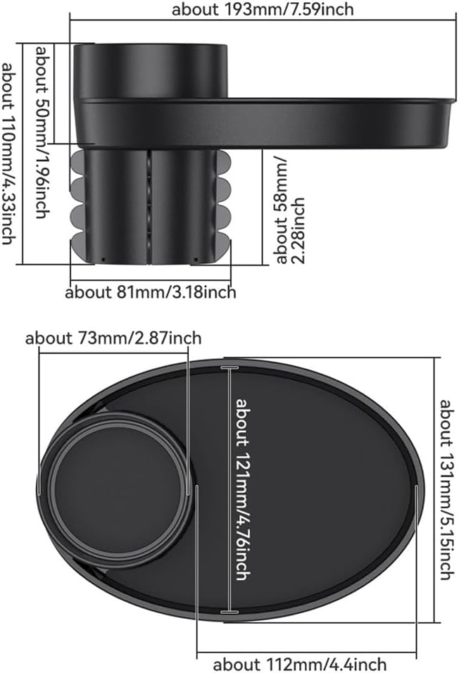 Shkalacar Car Seat Snack Tray, Portable Cup Holder Plate with Plate Organizer Rotatable Carseat Cup Holder with Food Trays Car Seat Tray for Kids Travel