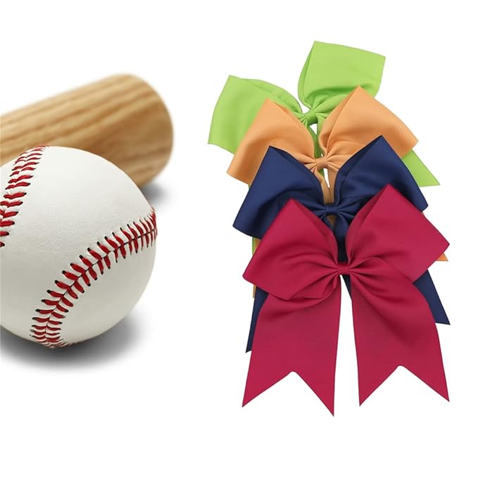 24 Colors Large Cheer Hair Bow Alligator Clips for Baby Little Girls School Colleage Teens Dancing Cheerleading Bow Hair Accessories (24 pcs/8 Inch Cheer Bow)