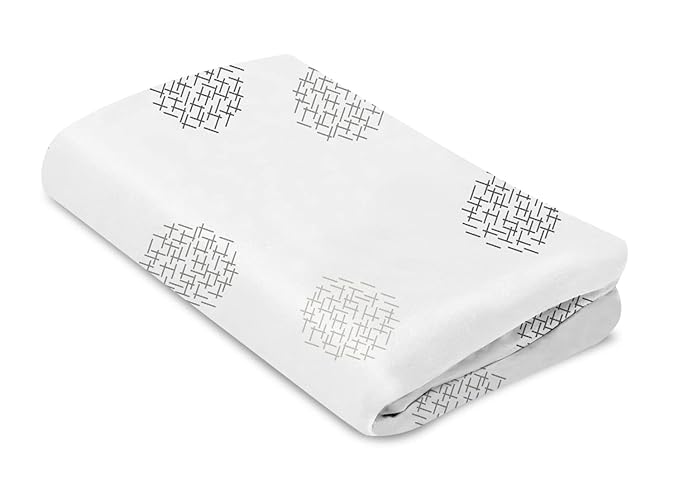 4moms Breeze Playard Sheets, for Baby Bassinets and Furniture, Machine Washable and 100% Cotton, White & Grey, 2 Pack