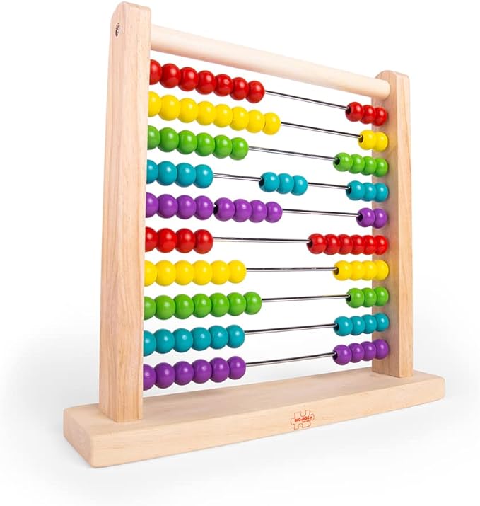 Bigjigs Toys Wooden Abacus, Abacus for Toddlers, Educational Toys, Montessori Toys