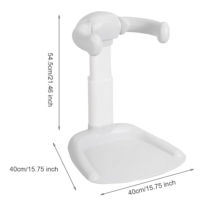 Adjustable Baby Shower Stand with Anti-Slip Base,Bath Shower Standing Support Stand,Portable Bath Helper Bath Support for Infants Portable Bath Helper for Baby 8-24 Months (Grey)