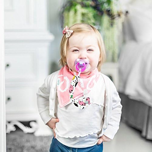 Baby Pacifier Clips, 4 Pack Binky Paci Holder and Leash Unisex for Boys and Girls Fits for Most Pacifier, Binkie Styles & Baby Teethers & Toys and Gift Universal Fit