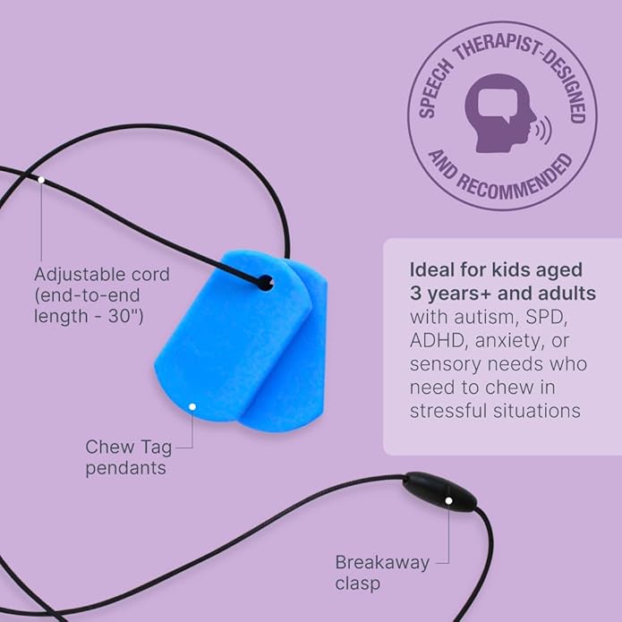 ARK Chew Tags, Chew Necklaces for Sensory Kids and Adults, Oral Fidget for Autism, ADHD, SPD, Anxiety, Medical-Grade Sensory Necklace