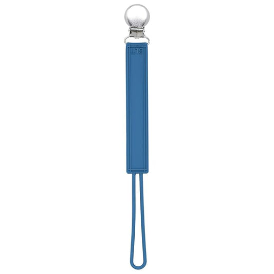 Three Little Tots All Silicone Modern, Short and Safety Tested Pacifier Clip (Blue, Classic)