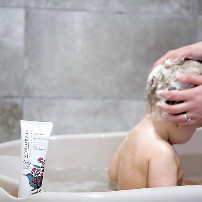 VIVAIODAYS Organic Saponaria No-Tears Wash & Shampoo, Mild, Gentle and Soap Free (5.1 fl.oz. | 150 ml)