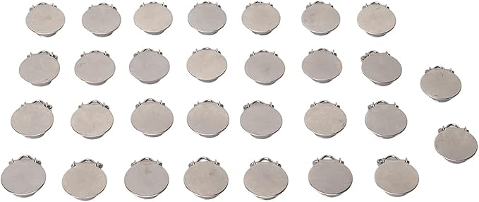 30pcs Metal Round Pacifier Clips for Toddler Prevention Electroplated Stainless Steel Suspender Clips for Teething