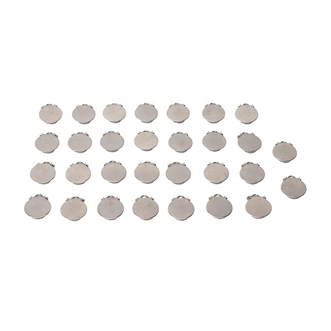 Round Pacifier Clips,30pcs Metal Round Pacifier Clips for Toddler Rust Prevention Electroplated Stainless Steel Suspender Clips for Teething
