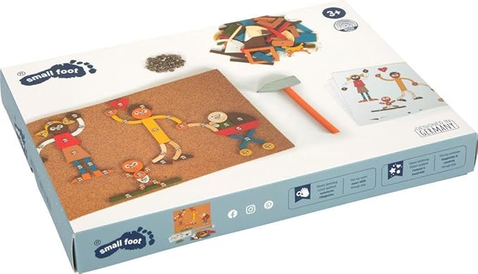 Small Foot Wooden Hammer Game Home and Family with Cork Board and Hammer for Children from 3 Years, 12359 Toys, Multi-Coloured