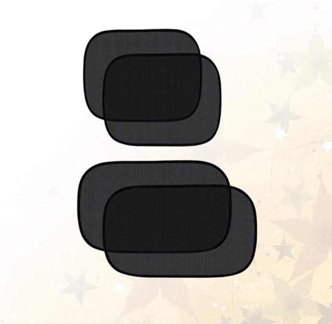 Wakauto 4pcs Car Window Sunshade Static Cling Shade for Back Seat Uv Protection and Sun Compatible Vehicles Black