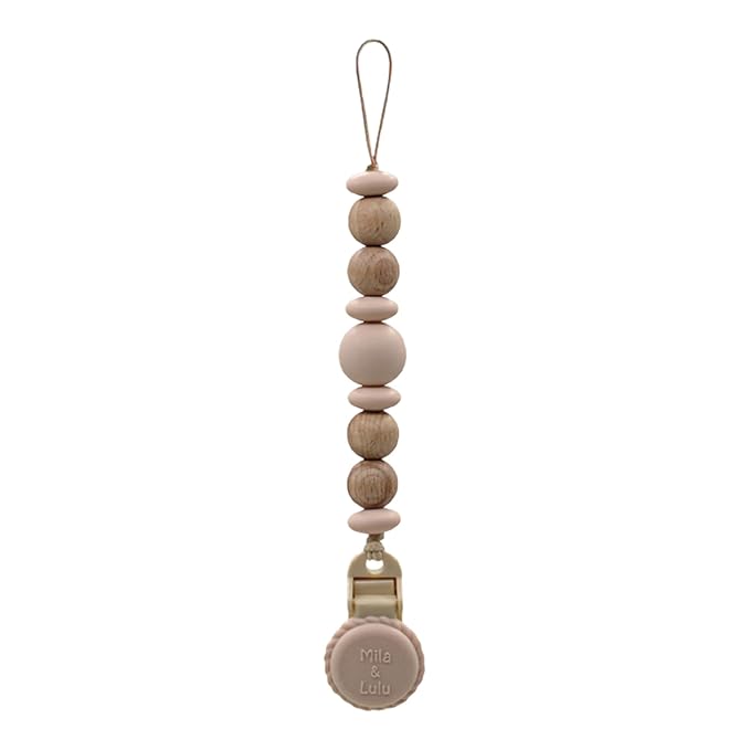 Silicone Pacifier Clip – Metal-Free Design, Lightweight Pacifier Holder for Everyday Use – Beige - Mila & Lulu