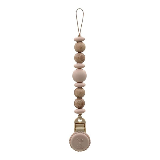 Silicone Pacifier Clip – Metal-Free Design, Lightweight Pacifier Holder for Everyday Use – Beige - Mila & Lulu