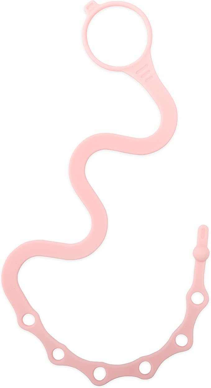 Bottle Bungee Cord Strap - Tether with Bungee Cord for Stroller - Dishwasher Safe Strap with Sippy Cup Leash Pink - Phthalate-Free Baby Bottle Leash - Pink, 0-36 Months