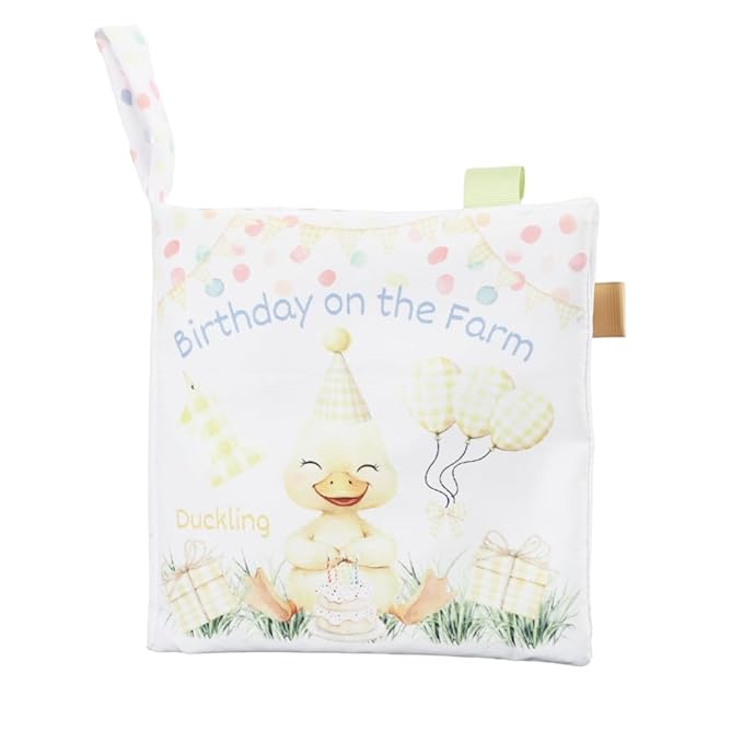 Ali+Oli Baby Cloth Book – Soft Sensory Crinkle Book with Teether for Infants 0-12 Months – Early Learning Touch & Feel Tummy Time Toy – Newborn Shower Gift for Boys & Girls (Birthday)