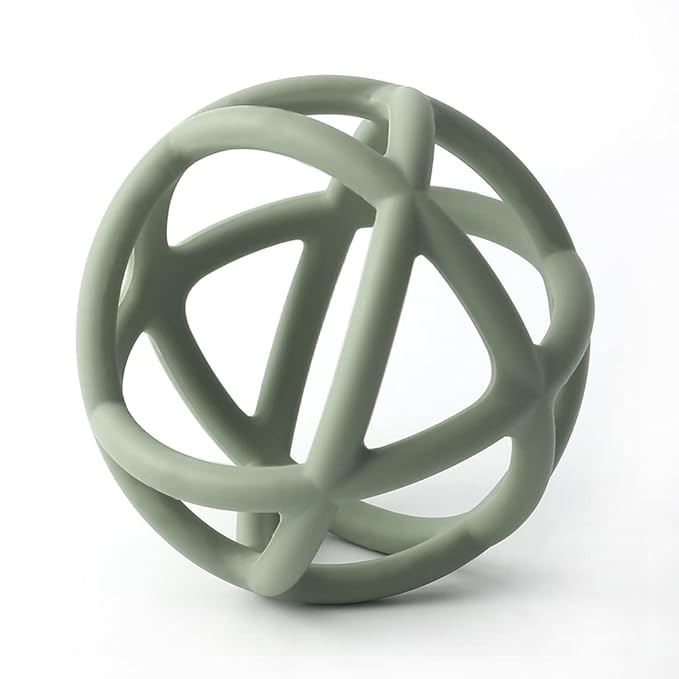 Baby Teether Ball Toy, BPA Free Silicone Soft Ball Easy to Hold Teether for Babies Ages 6 Months+ (Sage)