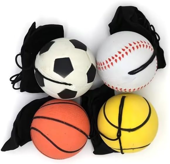 GANPUB 1 Pc White Wrist Return Ball, Sports Wrist Balls on a String, Rubber Rebound Bouncy Wristband Balls on Elastic String Sports Reaction for Wrist Exercise or Play Tennis, Baseball（2.36 in）