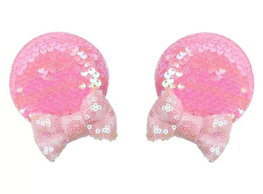 CLGIFT Minnie Baby/Toddler Reversible Headband with Ears (Pink Hair Clip)