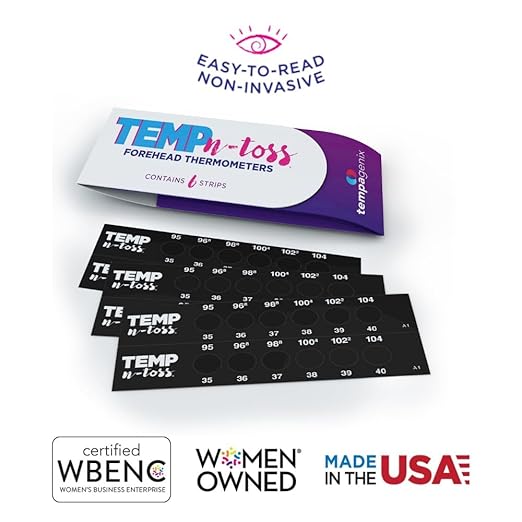 Fast Reading Disposable Forehead Thermometer Strips - Temp-N-Toss for Accurate & Hygienic Baby Temperature Measurement - Easy to Use and Reliable Single-Use Fever Indicator (6)