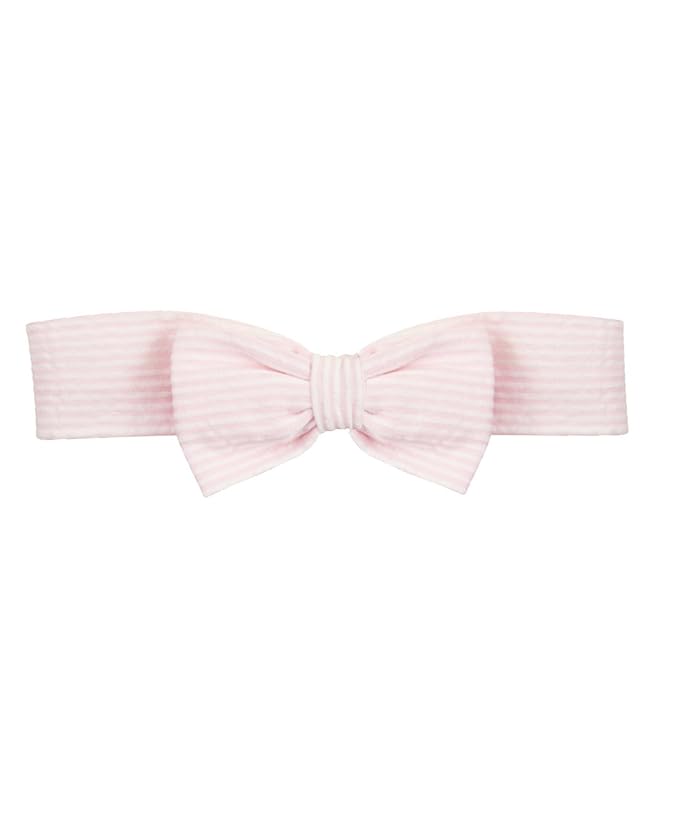 RuffleButts® Baby/Toddler Girls Pink Seersucker Bow Headband - 0-24m