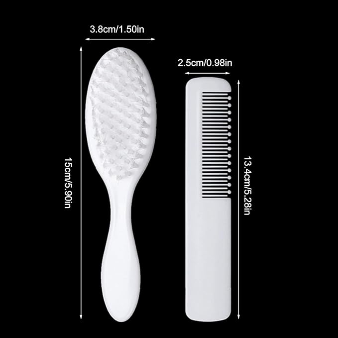 Soft Hair Brush & Comb Set Finest Bristles Baby Hair Brush Infant Body Massage Brush Bathtub Soothing Brush Travel Gear Baby Hairbrush Baby Hair Brush Set For Newborns Baby Hair Brush Soft Baby Hair