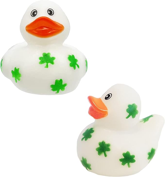 The Dreidel Company St. Patrick's Holiday Rubber Duck Toy Duckies for Kids, Bath Birthday Gifts Baby Showers Summer Beach and Pool Activity, 2" (25-Pack)