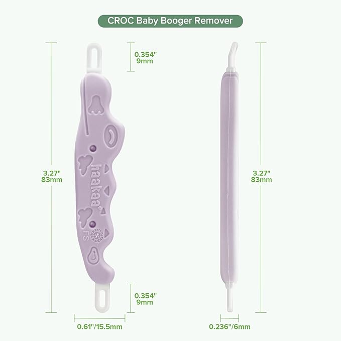 haakaa Baby Nose Cleaner & Ear Wax Removal Tool,The Unique Crocodile-Shaped Design,Baby Essentials - Lavender