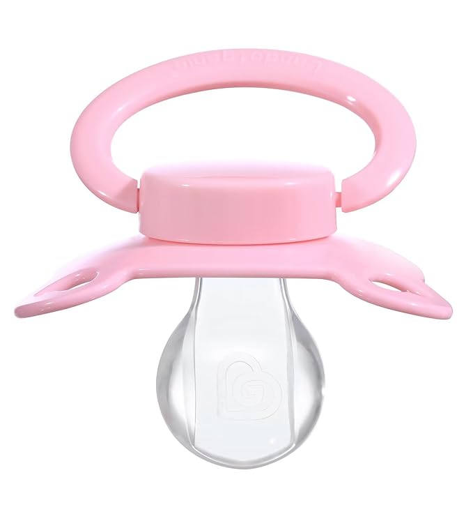 Landofgenie Large Shield Adult Size Pacifiers Set Bear Shaped Cutie Pacifier 3 Pack - Red+Orange+Pink
