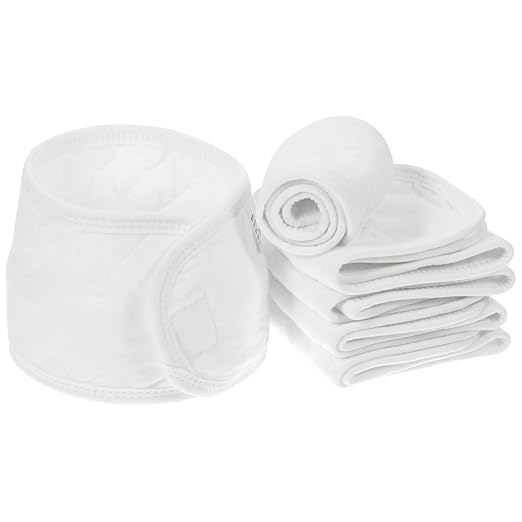 EXCEART Baby Belly Protection Belt 6Pcs Cotton Newborn Umbilical Cord Navel Band Infant Belly Wrap Soft White 15.94X3.54 Inch