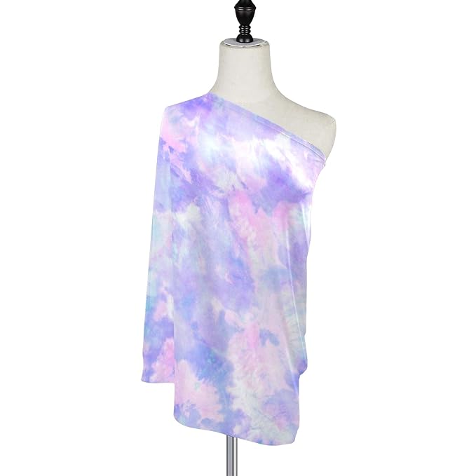 Nursing Cover Breastfeeding Scarf Rainbow Tie Dye Baby Car Seat Covers Floral Pastel Soft Breathable Infant Carseat Canopy Stroller Cover for Boys Girls