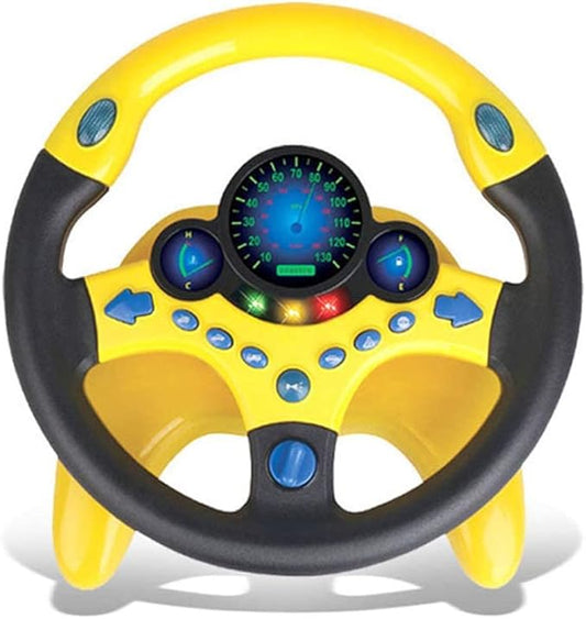 sesil Kids Electric Early Education Simulation Steering Wheel Toy Multifunctional High Simulation Car with Music and Light Pretend Driving Toy for Toddlers