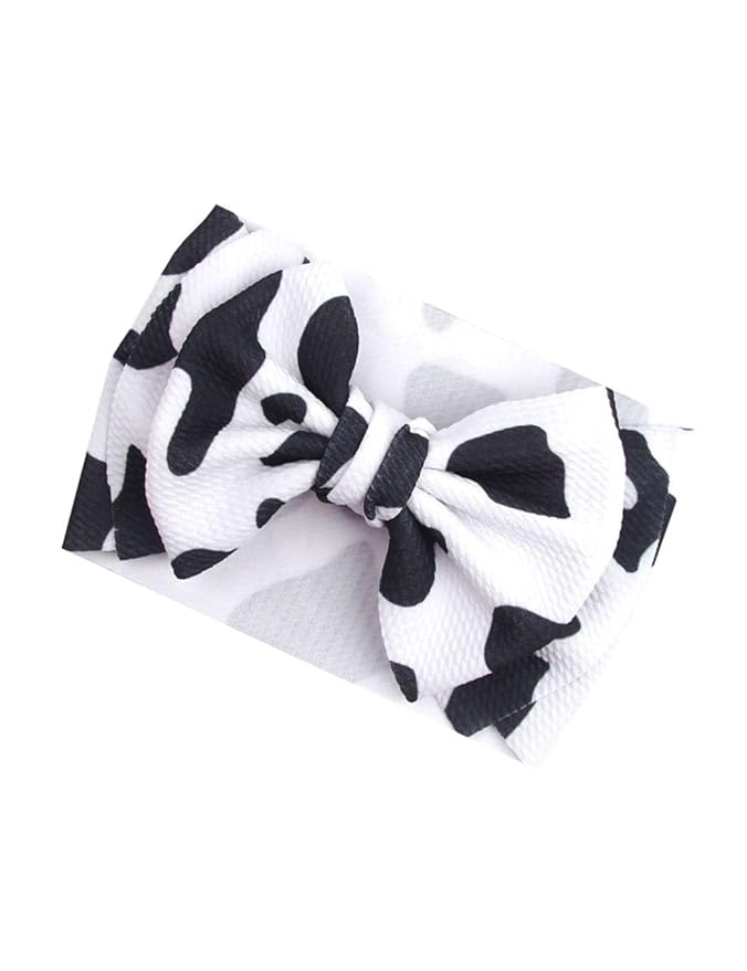 BBTDIN Cow Stria Headband Bow Baby Girl Hair Clip Bows HeadWear BBG37 (A1-Turban)