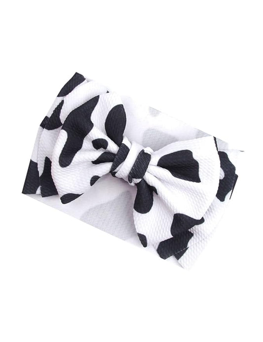 BBTDIN Cow Stria Headband Bow Baby Girl Hair Clip Bows HeadWear BBG37 (A1-Turban)