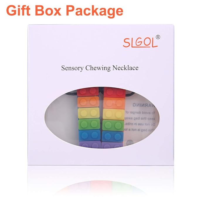 Chew Necklace, Sensory Chew Necklace Bundle for Kids with ADHD, Autism, Biting Needs, Oral Motor Chewy Stick, Silicone Chewy for Boys&Girls, Made from Food Grade Silicone Safety(2 PCS)