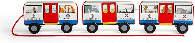 Bigjigs Toys London Pull Along Tube Wooden Pull Along Toy for Children, Sustainably Made Baby & Toddler Gifts, from 18 Months