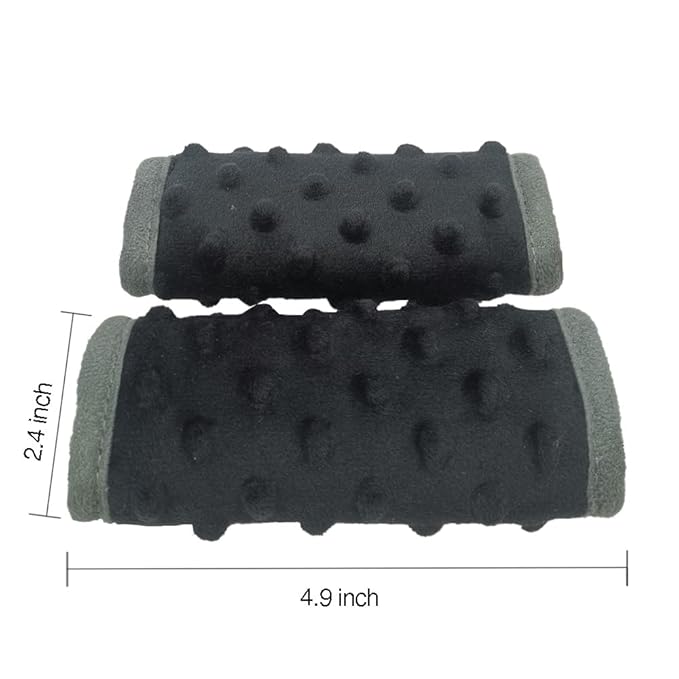 DODO NICI car seat Strap Cover for Baby, seat Belt Cover Cushion, Belt Pads fit Baby Carrier/Pushchair/Stroller, Cozy Peace Dotted Minky, Solid Black