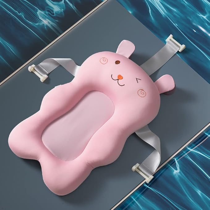 Baby Bath Cushion Bathtub Cushion Floating Seat Cartoon Infant Bathtub Mats Newborn 3D Mesh Seat Support Baby Shower Pads Choke Prevention Back Protection 18.9inchx11.81inch, Type 1