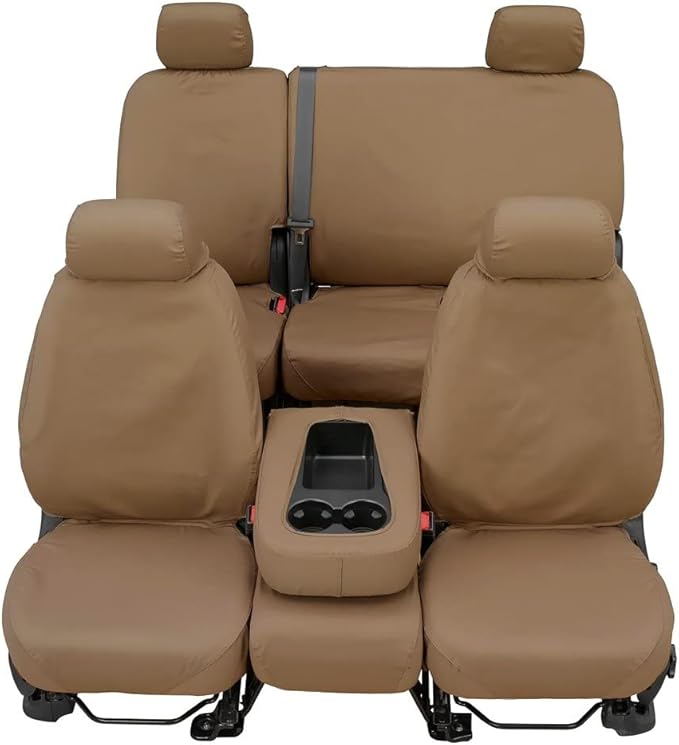 Covercraft Custom-Fit Front Bucket SeatSaver Seat Covers - Polycotton Fabric, Taupe