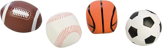 Lena 62164 Soft Sports Balls, Set of 4, 10 cm, Multicoloured