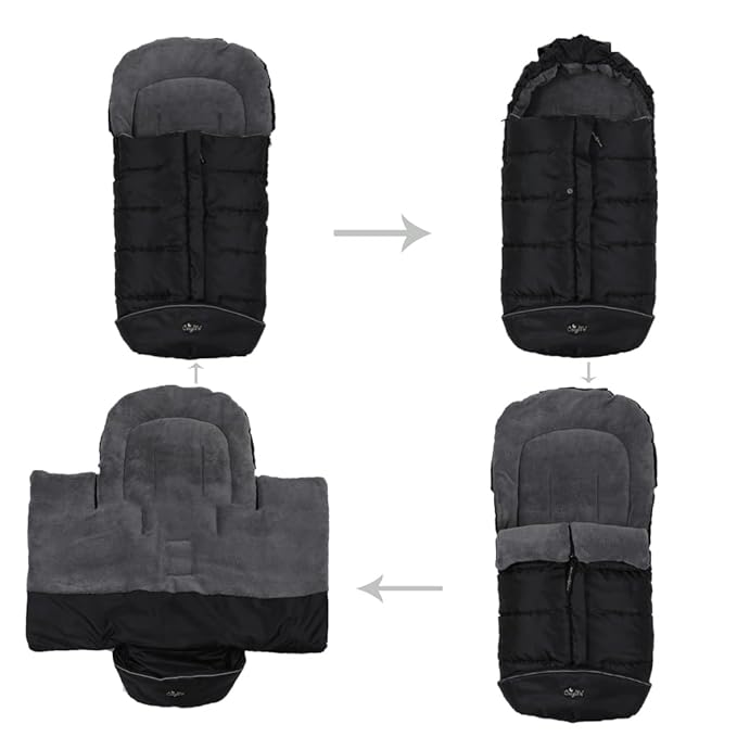 CozyMe Stroller Footmuff, Insulated Stroller Blanket Evelution, Water Repellent Winter Bunting Bag for Strollers, Central Open, Height Adjustable, M6-4T