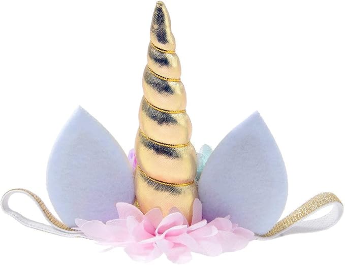 Nishine Baby Elastic Glitter Unicorn Horn Headband Children Unicorn Party Supplies Cosplay Gift