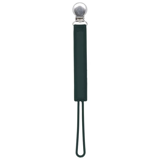 Three Little Tots All Silicone Modern, Short and Safety Tested Pacifier Clip (Hunter Green, Classic)