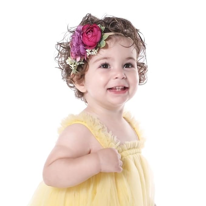 Cinaci 6 Pack Delicate Rose Flower Nylon Headbands Floral Bows Headband