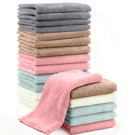 20 Pack 10x10 Inches Microfiber Coral Fleece Baby Washcloths,Extra Absorbent,Soft Wash Clothes,Bath Face Towel for Newborn,Infant and Toddlers (Muticolor)
