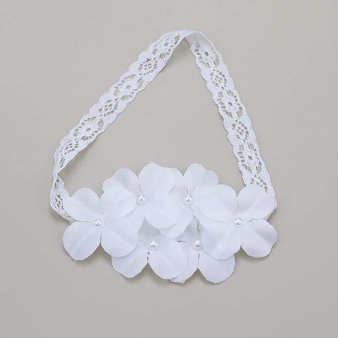Lace Flower Bow-knot Baby Girls Headband Birthday Infant Wrap Elastic Baby Turban Hairband for Newborn Infant Toddler Kids (Style 6)