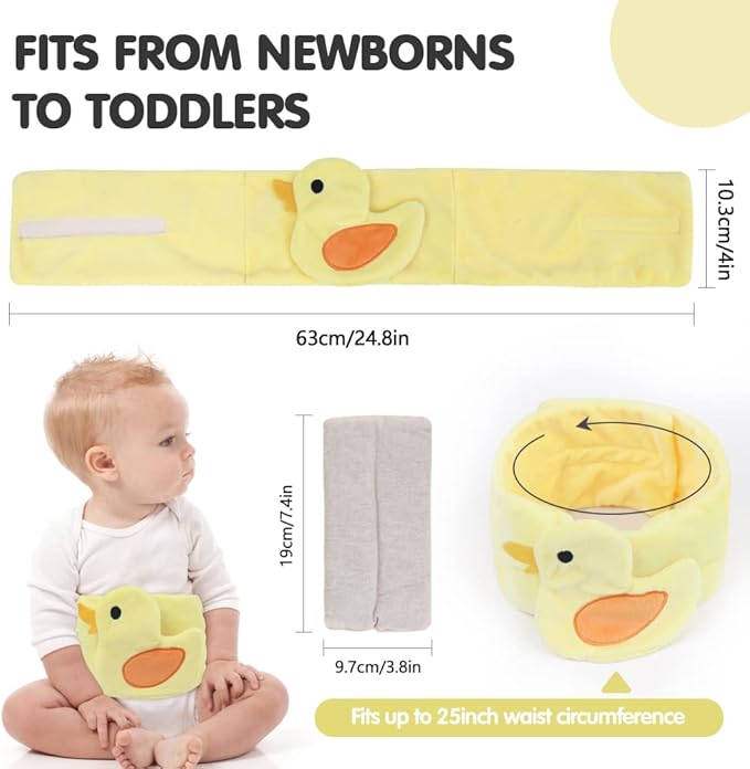 Hilph Baby Colic and Gas Relief for Newborns Infants, Heated Tummy Wrap, Baby Swaddling Belt Warmth, Natural Relief for Upset Stomach in Babies and Toddlers (Yellow Duck)