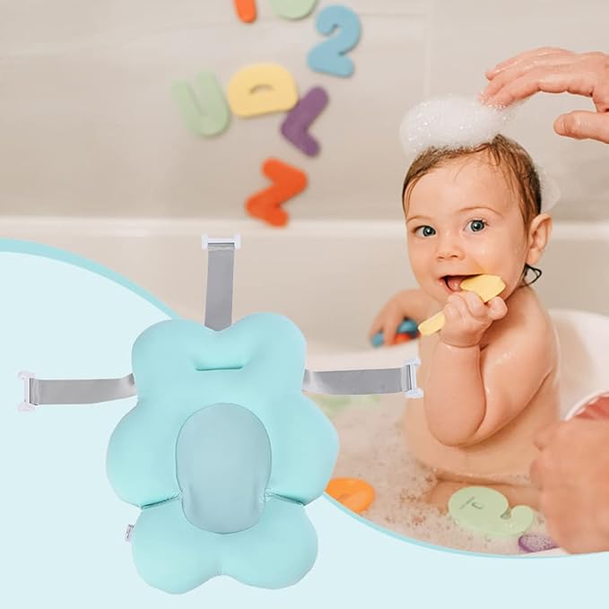 Baby Bath Cushion Bathtub Cushion Floating Seat Cushion Infant Bathtub Mats Newborn Seat Support Baby Shower Pads Choke Prevention Back Protection for 0-12 Months (Pink)