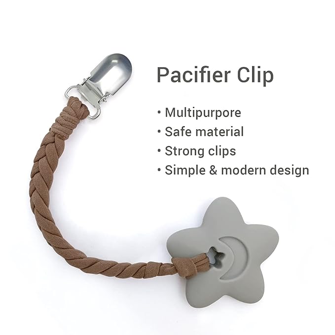 Pacifier Clips Girls Boys, Pacifier Holder Clip Fits All Pacifiers Baby Teething Toys, Leashes Set