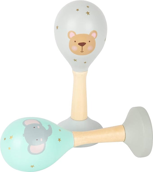 Small Foot 11886 Music Rattles, in Soft Pastel Colours and a Child-Friendly Design, for Babies and Infants Toys