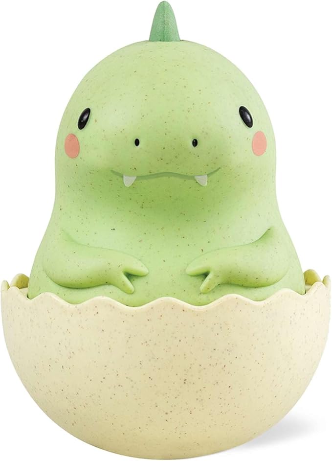 Tiger Tribe: Roly Poly - Dino - Wobbling Tummy Time Toy, Soothing Sensory Play, Gentle Tinkling Sound, Eco Bioplastic, Baby-Infant-Toddler 3mos - 2yrs